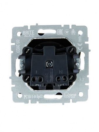 BRITE Розетка без заземления/крышки/шторок 10А РС10-1-0-БрШ шампань