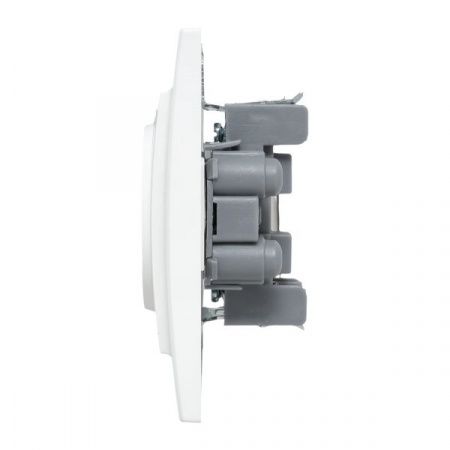 Минск Розетка 2-местная СП без заземления 10А белая с защ. штор. EKF Basic