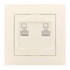 Валенсия розетка компьютерная RJ-45 2-местная кремовая EKF PROxima