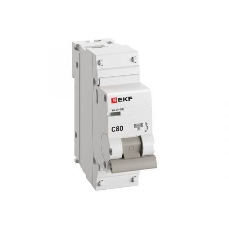 Автоматический выключатель ВА 47-100 1P 80А (C) 10kA PROXIMA EKF