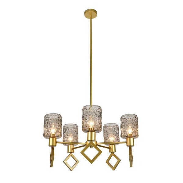 Подвесная люстра Indigo Preda V13025/5R Gold V000469