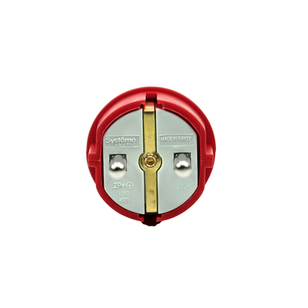 MultiSet Вилка 2К+З прямая каучуковая 16А/250В IP44 Красная