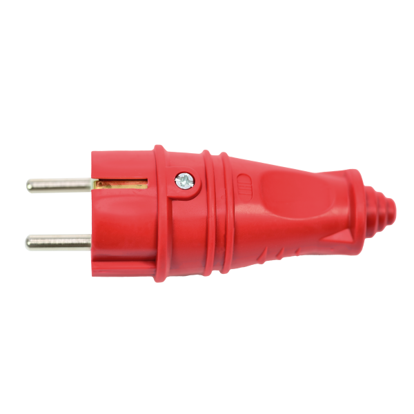 MultiSet Вилка 2К+З прямая каучуковая 16А/250В IP44 Красная