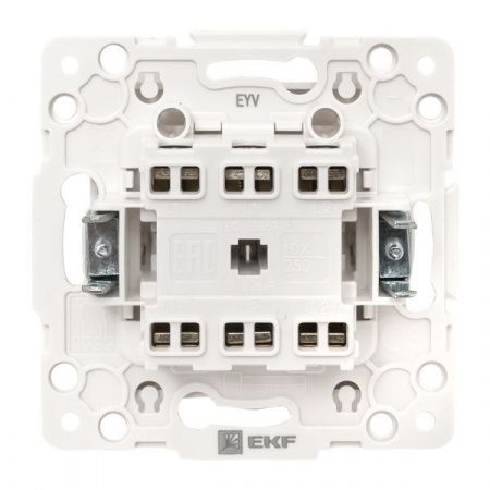 Стокгольм Механизм Выключателя 2-кл. проходного 10А винтовые клеммы белый EKF PROxima