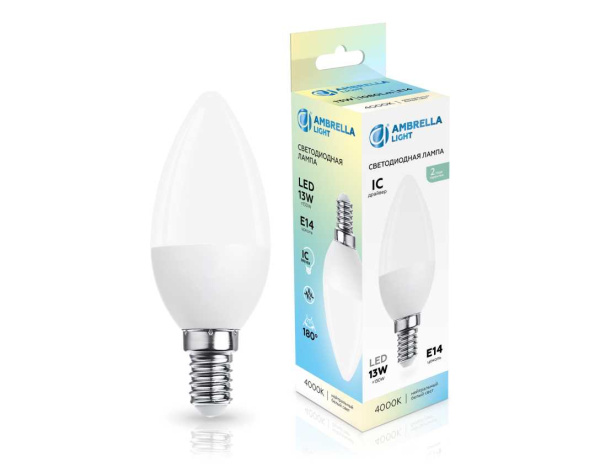 Лампа светодиодная Свеча C37 13W 4000K Ambrella light Bulding 371314