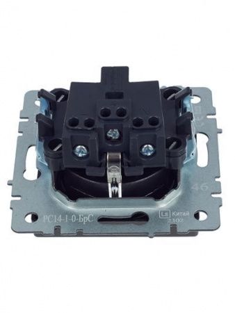 BRITE Розетка с заземлением/крышкой/шторками 16А РС14-1-0-БрС сталь