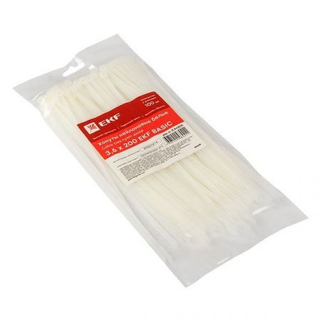Хомут нейлоновый (3,6x200) (100шт.) EKF Basic