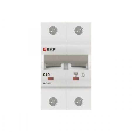 Автоматический выключатель ВА 47-125 2P 10А (C) 15кА PROXIMA EKF
