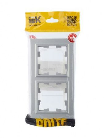 BRITE Рамка 2-местная IP44 РУ-2-БрА-44 алюминий IEK