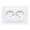 Минск Розетка 2-местная СП без заземления 10А белая с защ. штор. EKF Basic