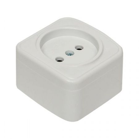 Минск Розетка 1-местная ОП 10А без заземления белая EKF Basic