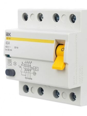 Выключатель дифференциальный (УЗО) ВД1-63 4Р 63А 30мА IEK