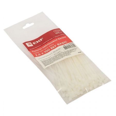 Хомут нейлоновый (2,5x100) (100шт.) EKF Basic
