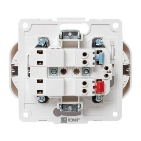 Стокгольм Механизм Розетки 2-местной с/з 16А автоматические клеммы белый с защ. штор. EKF PROxima