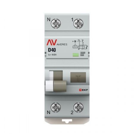 Выключатель автоматический дифференциального тока 2п (1P+N) D 40А 30мА тип A 10кА DVA-10 AVERES EKF