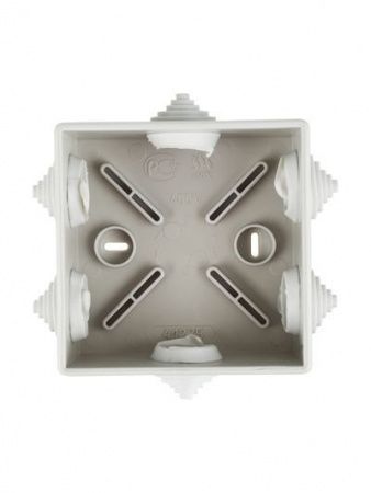 Коробка распаячная КМ41235 для открытой проводки безгалогенная (HF) 85х85х40мм IP44 6 гермовводов серая IEK