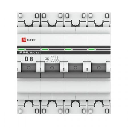 Автоматический выключатель ВА 47-63 4P 8А (D) 4,5kA EKF PROXIMA