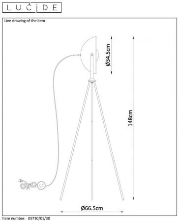 Торшер Lucide Alvaro 05730/01/30