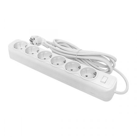 Сетевой фильтр 6*1,8м 16А/3,2кВт с выкл. c/з ПВС 3x1,0 Блокбастер XL EKF PROxima