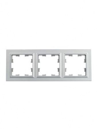 BRITE Рамка 3-местная РУ-3-БрА алюминий IEK