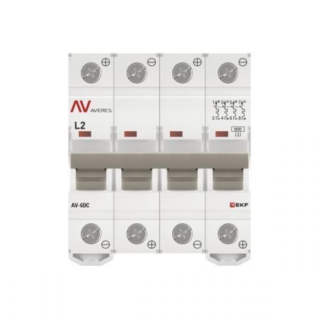 Выключатель автоматический AV-6 DC 4P 2A (L) 6kA EKF AVERES