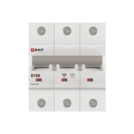 Автоматический выключатель ВА 47-125 3P 100А (D) 15кА PROXIMA EKF