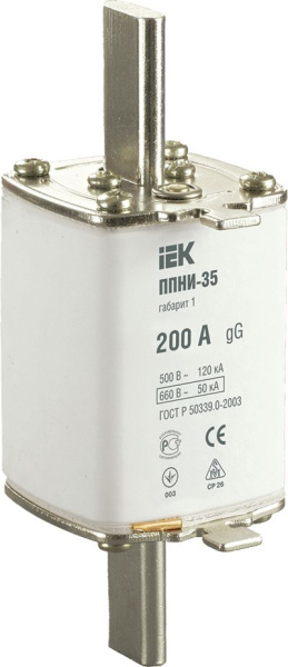Плавкая вставка предохранителя ППНИ-35 габарит 1 200А IEK