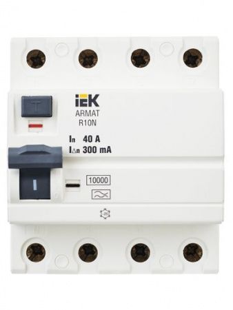 ARMAT Выключатель дифференциального тока R10N 4P 40А 300мА тип A IEK