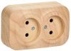 GLORY Розетка 2-местная для открытой установки без заземления без защитных шторок 10А РС22-2-ХС сосна IEK
