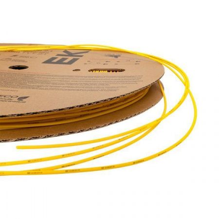 Термоусаживаемая трубка ТУТ нг 2/1 желтая рулон EKF PROxima