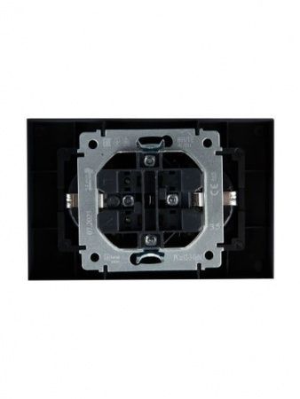 BRITE Розетка двойная с заземлением/крышкой/шторками 16А в сборе РСш12-3-БрМ маренго