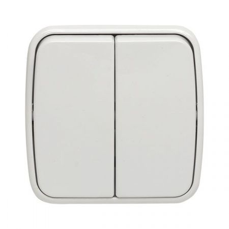 Минск Выключатель 2-клавишный ОП 10А белый EKF Basic