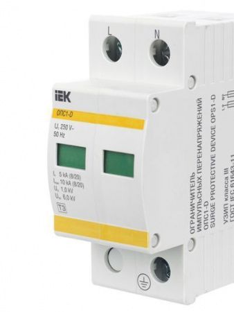 KARAT Ограничитель импульсного перенапряжения ОПС1-D 2P In=5кА Un=230В Im=10кА IEK