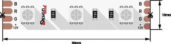 Светодиодная влагозащищенная лента DesignLed 14,4W/m 60LED/m 5050SMD разноцветный 5M 000603