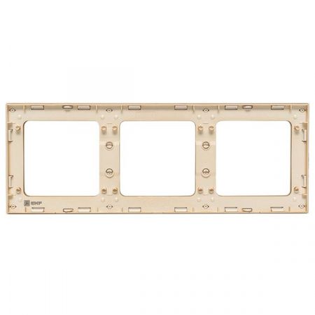 Стокгольм Рамка 3-местная белая с линией цвета шампань EKF PROxima