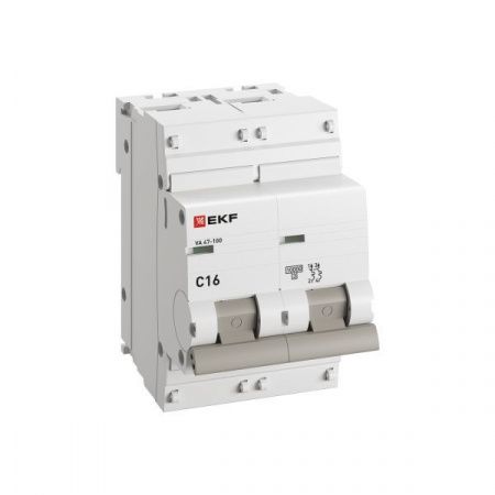 Автоматический выключатель ВА 47-100 2P 16А (C) 10kA PROXIMA EKF