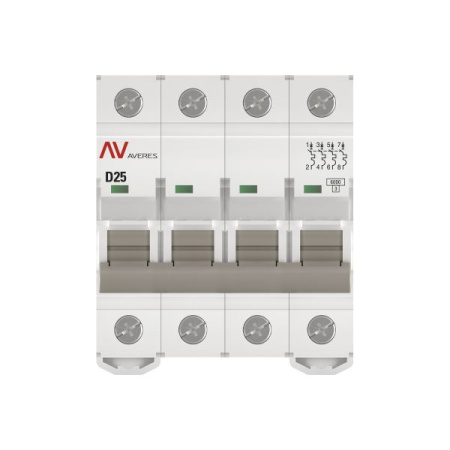 Выключатель автоматический AV-6 4P 25A (D) 6kA  EKF AVERES