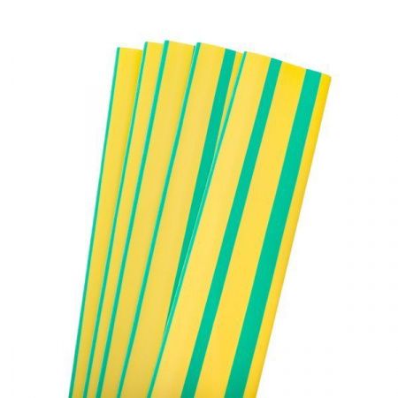 Термоусаживаемая трубка ТУТ нг 30/15 желто-зеленая в отрезках по 1м EKF PROxima