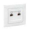 Валенсия розетка компьютерная RJ-45 2-местная белая EKF PROxima