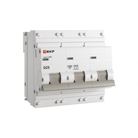 Автоматический выключатель ВА 47-100M 3P 25А (D) 10kA без теплового расцепителя EKF PROXIMA