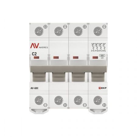 Выключатель автоматический AV-6 DC 4P 2A (C) 6kA EKF AVERES