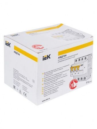 KARAT Автоматический выключатель дифференциального тока АВДТ 34 C32 30мА тип A IEK