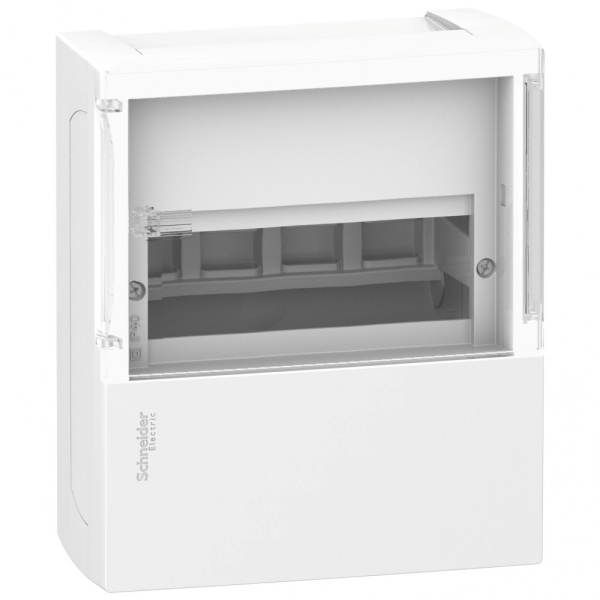 Бокс ЩРН-П-08 IP40 прозр. дверца (IK07,63А,2клеммы) RESI9 MP(MINI PRAGMA) MIP12108S