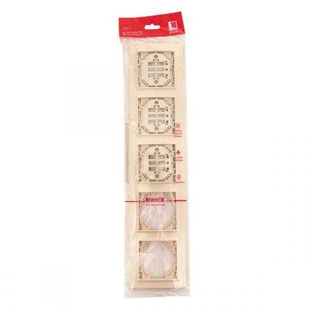 Рамка 5-местная горизонтальная бежевый Минск EKF