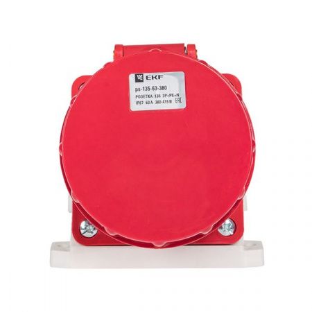 Розетка стационарная наружная 135 3Р+РЕ+N 63А 380В IP67 EKF