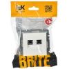 BRITE Розетка двойная RJ11+RJ45 кат.5E РК/Т12-БрБ белый IEK