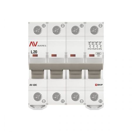 Выключатель автоматический AV-6 DC 4P 20A (L) 6kA EKF AVERES