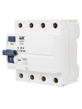 ARMAT Выключатель дифференциального тока R10N 4P 25А 30мА тип AC IEK