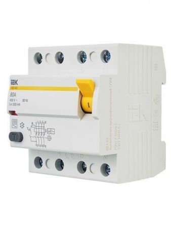 Выключатель дифференциальный (УЗО) ВД1-63 4Р 80А 300мА IEK
