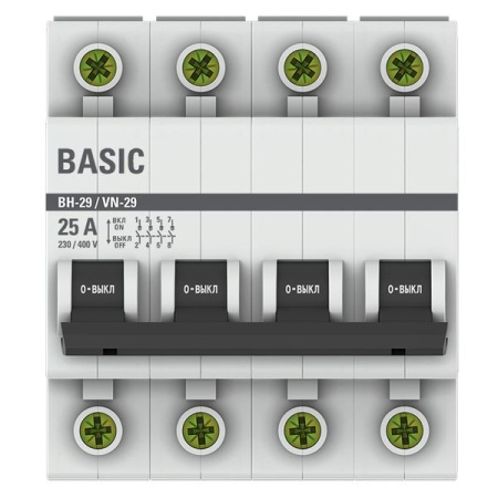 Выкл. нагрузки 4П  25А  EKF  Basic  ВН-29